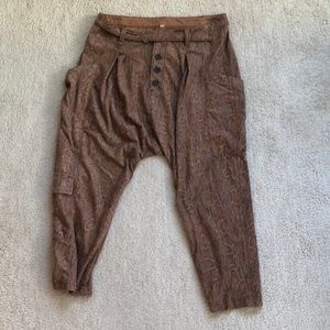 Free People Vegan suede-like harem pants